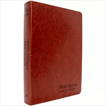 Bíblia Sagrada Bilíngue Português E Inglês | Nova Versão Transformadora | Capa Luxo Marrom Avelã