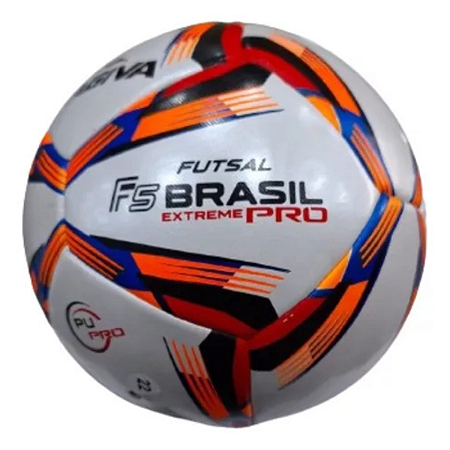 Bola Kagiva F5 Brasil Extreme Pro Futsal Cor Branco, Vermelho, Laranja e Azul