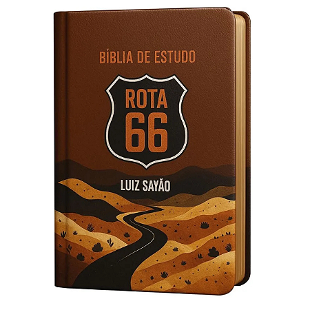 Bíblia De Estudo | Rota 66 | Nvi | Capa Luxo Marrom | Luiz Sayão