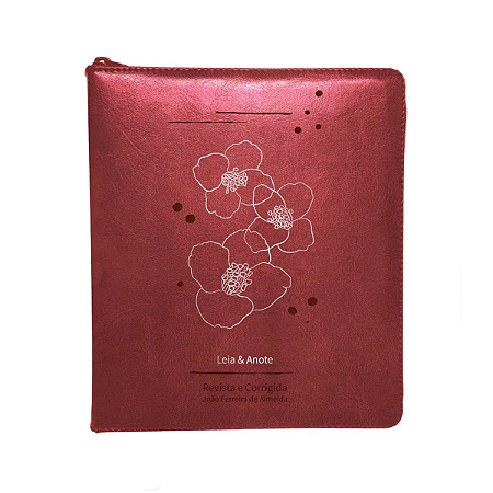 Bíblia Leia e Anote - RC - Zíper - Capa Luxo Vinho