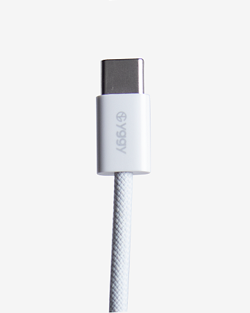 Cabo Nylon USB-C / USB-C Branco 1,5m