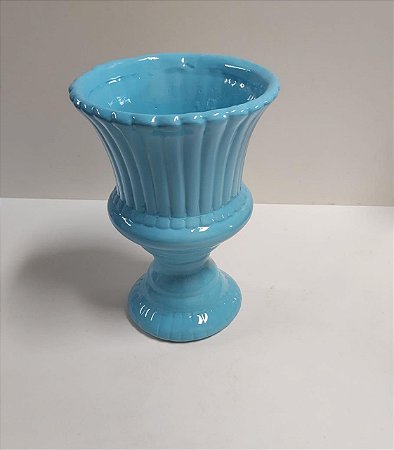 TAÇA CERAMICA CHARME PEQUENA AZUL 20 X 14