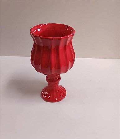 TAÇA CERAMICA THAMIRIS VERMELHO 21X11