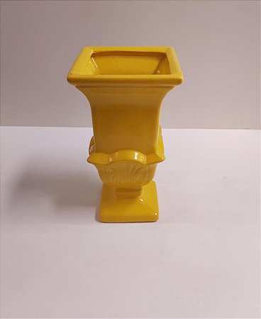 TAÇA CERAMICA TULIPA GRANDE AMARELO 20X11