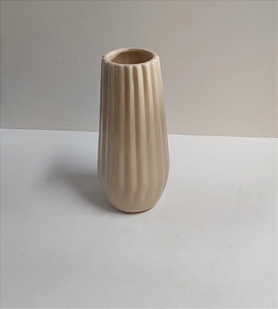 VASO CERAMICA MODERNO GRANDE BEGE 21X7