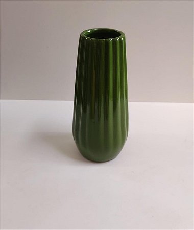 VASO CERAMICA MODERNO GRANDE VERDE AZEITONA 21X7