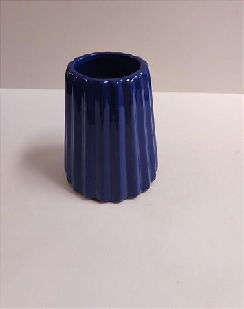 VASO CERAMICA MODERNO PEQUENO AZUL COBALTO 12X8