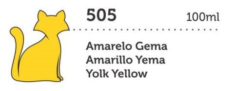 TINTA ACRÍLICA DECORATIVA 100ML AMARELO GEMA GATO PRETO