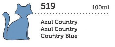 TINTA ACRÍLICA DECORATIVA 100ML AZUL COUNTRY GATO PRETO