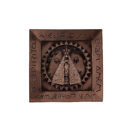 APLIQUE APARECIDA QUADRADO COBRE VELHO ESCOVADO