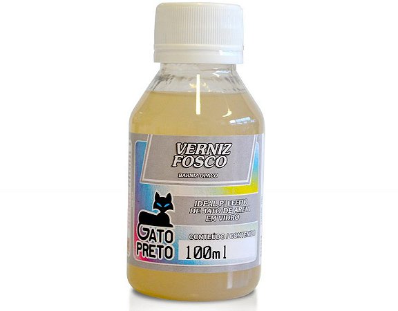 VERNIZ FOSCO IDEAL P/EFEITO DE JATO DE AREIA EM VIDRO 100ML GATO PRETO