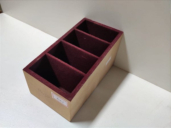 PORTA CONTROLE 4 FLOCADO MARSALA / PRETO 17X9X9CM