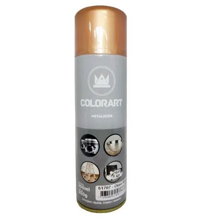 TINTA SPRAY METALICOS OURO ROSE COLORART 300ML/250G