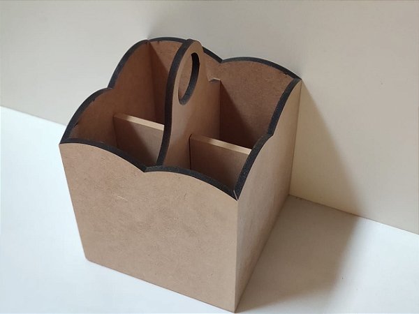 CESTO PORTA TALHER 4 DIVISOES ONDULADA 15X15X22