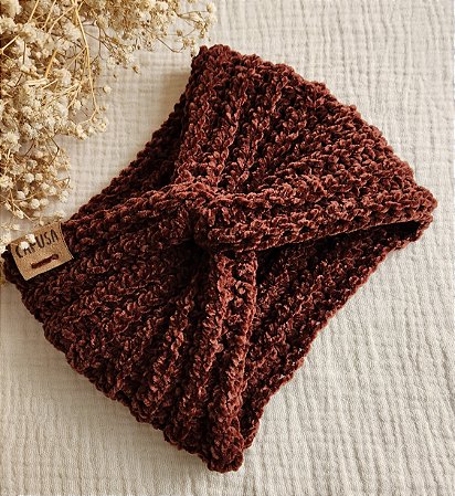 Turbante Veludo Marrom