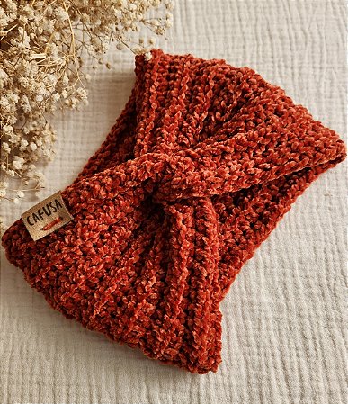 Turbante Terracota Veludo