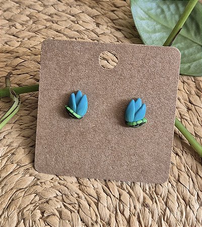 Brinco mini tulipa azul