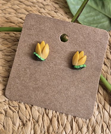 Brinco mini tulipa amarela
