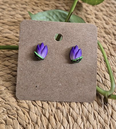 Brinco mini tulipa roxo