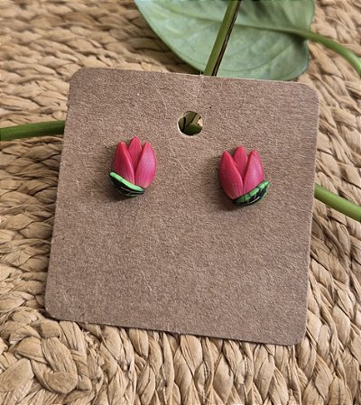 Brinco mini tulipa vermelha