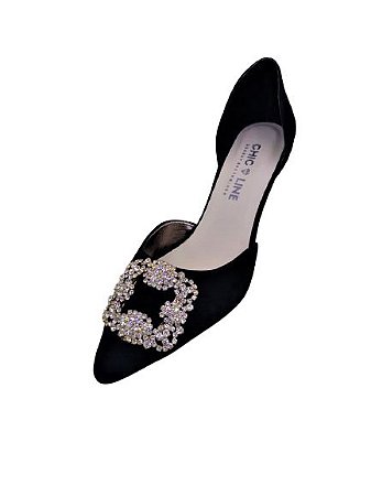scarpin preto com pedras