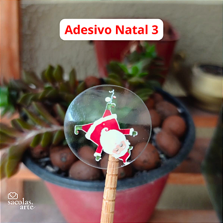 Adesivo Transparente Natal Papai Noel 3