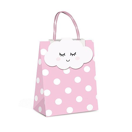 Sacola de Papel Nuvem Rosa / Chuva de Bençãos - Embalagens para Aniversário  - Sacolas e Arte Embalagens - as melhores sacolas, caixas e embalagens