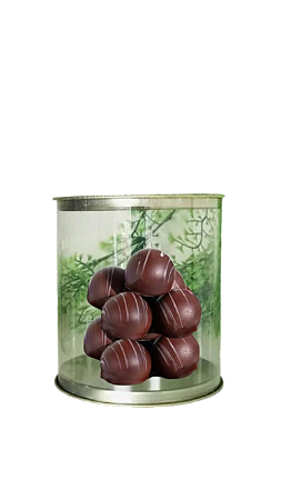 Lata para presente - mini trufa recheada de brigadeiro