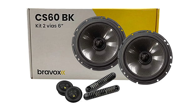 Alto Falante Kit 2 Vias Black CS60 BK - 6 Polegadas.