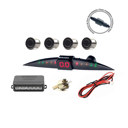 Sensor de Estacionamento Prime - Preto Brilhante - Tech One - 18.5mm.
