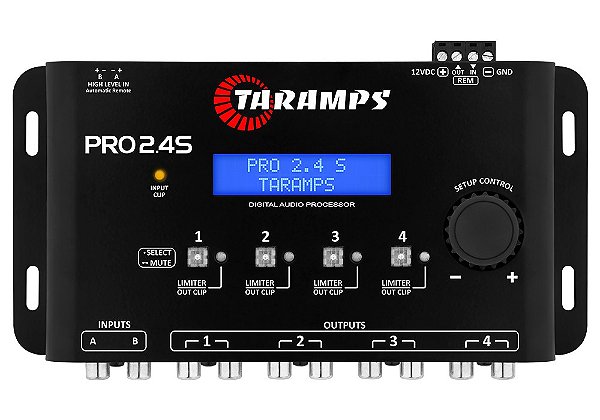 Processador de Áudio Taramps Pro 2.4S - 4 canais.