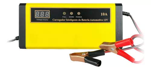 Carregador De Bateria Inteligente 10A com Garras.