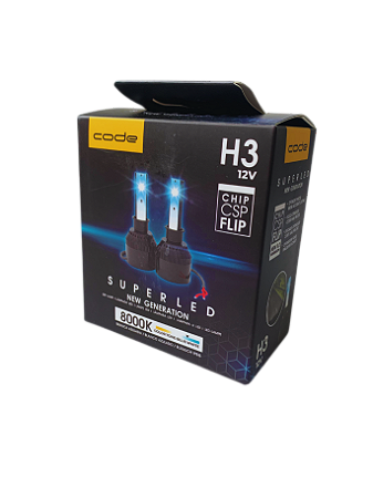 Lâmpada Automotiva LED CHIP CSP FLIP H3 - 8000K CSP Code.