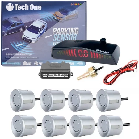 Sensor De Estacionamento 8 Pontos Standard Prata Tech One
