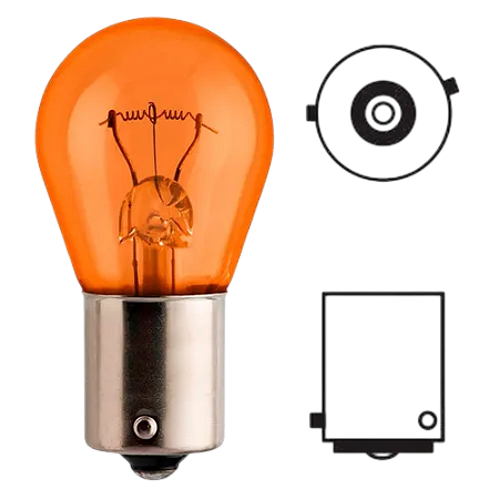 Lâmpada 1 Polo PY21W 12V Pino Encontrado Luxled - Âmbar - Com 10 Unidades