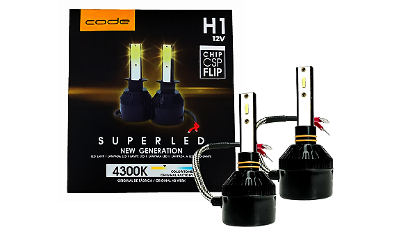 Lâmpada Automotiva LED CHIP CSP FLIP H1 - 4300K CSP Code.