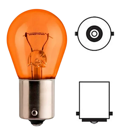 Lâmpada 1 Polo P21W 12V Pino Encontrado Luxled - Âmbar - Com 10 Unidades.
