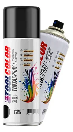 Tinta Spray Uso Geral Preto Fosco - 400 ml.