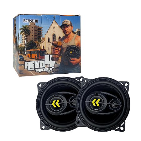 Alto Falante Triaxial Bravox Revo 4 - 4 Polegadas - 4 Ohms.