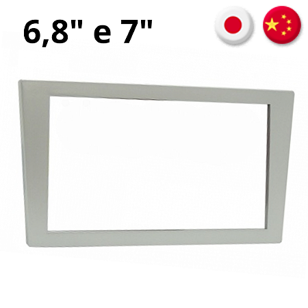 Moldura 2387 - 2 Din 6,8" e 7" - Chinês e Japonês - Prata - Fiamon.