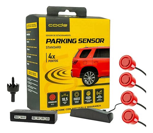 Sensor de Estacionamento Standard 18,5mm - Vermelho - Code.