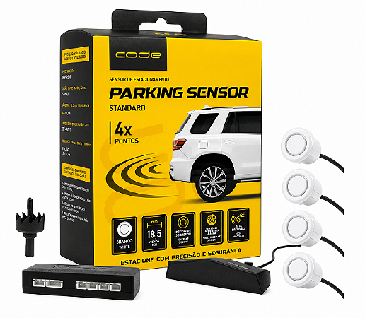 Sensor de Estacionamento Standard 18,5mm - Branco - Code.