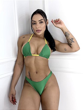 Biquíni Asa Delta Imita Fita Verde e Amarelo Brasil
