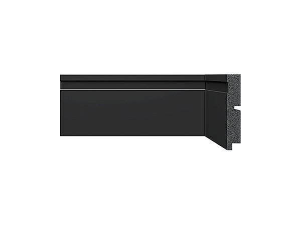 Rodapé Santa Luzia 10cm modelo 3457 preto com friso - preço por barra com 2,40 metros lineares
