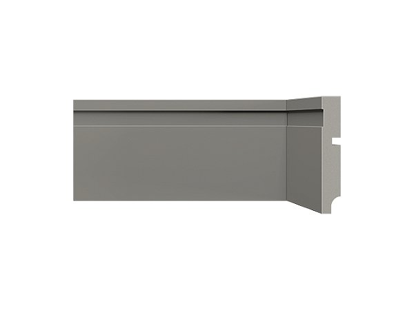 Rodapé 457 cinza titanium de poliestireno com 10 cm de altura Santa Luzia - Preço da barra com 2,40 m