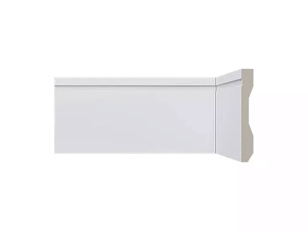 Santa Luzia Rodapé 10cm Branco em poliestireno LEV 102 com friso - preço da barra com 2,40 ml