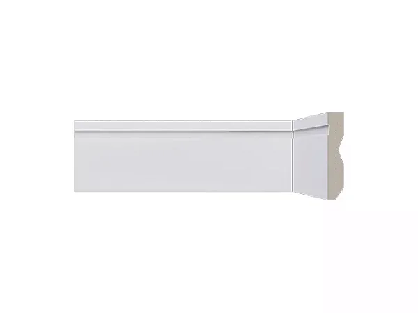 Santa Luzia Rodapé 07cm Branco em poliestireno LEV 72 com friso - preço da barra com 2,40 ml