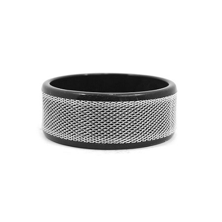 Pulseira Bracelete Preto e Prateado