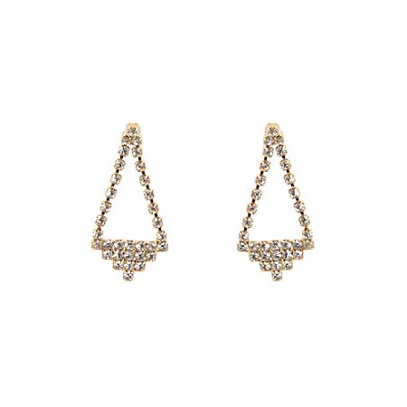 Brinco Dourado Triangular Folheado a Ouro 18k