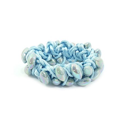 Scrunchie Azul Entrelaçado com Navetes